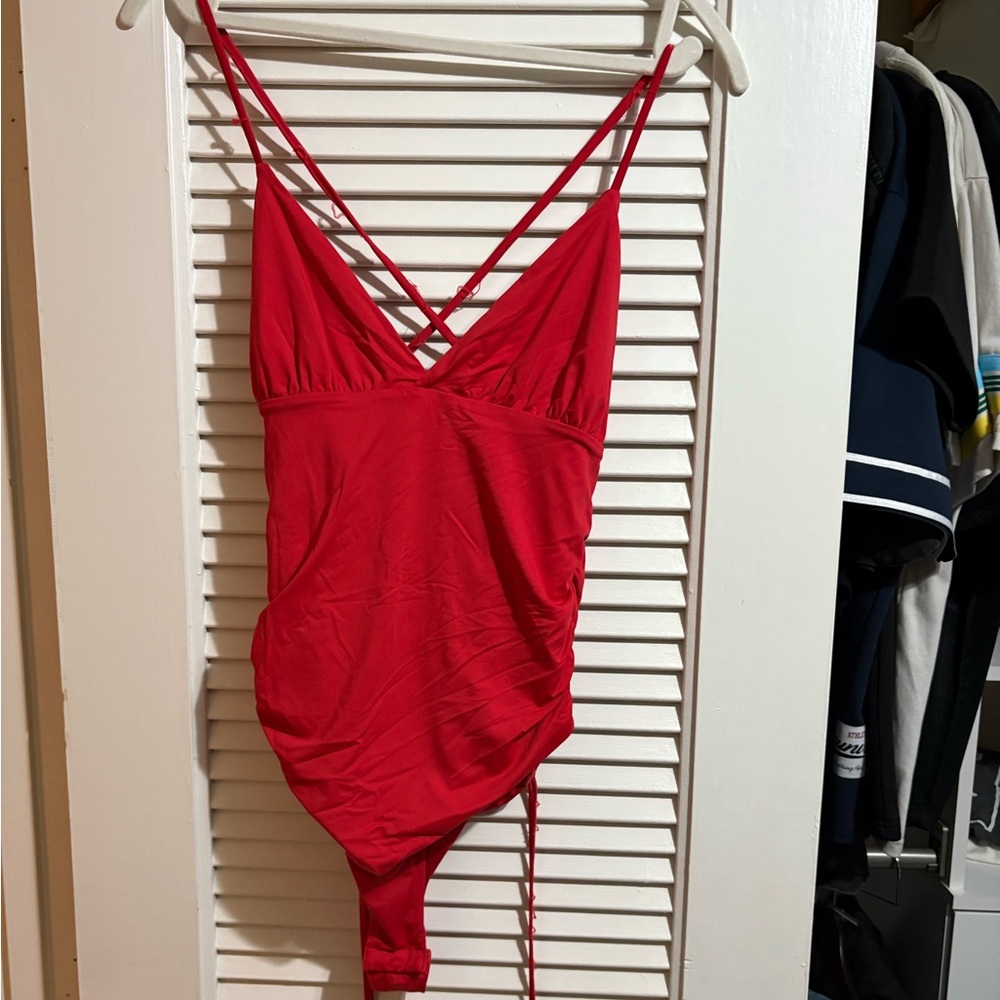 Tigermist Red Strappy Bodysuit